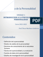 Unidad 1. Introducción A La Psicología de La Personalidad