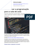 Como Levar A Programacao para A Sala de Aula