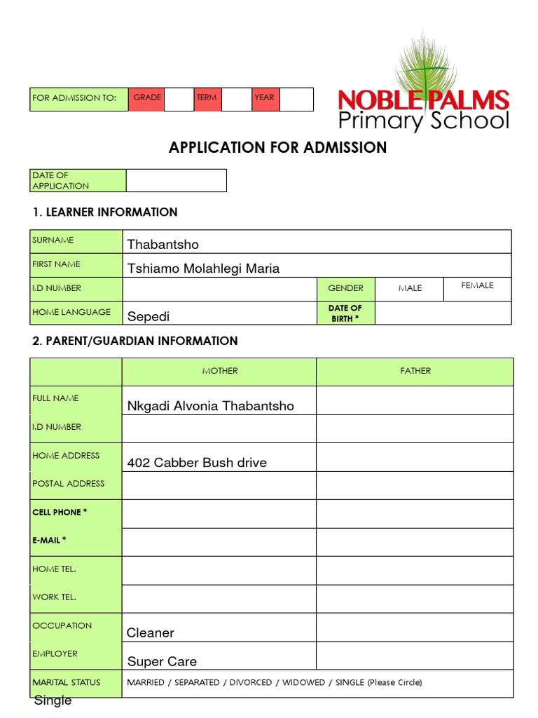 Application Form | PDF | Wellness