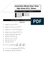 Math VIII Law of Indices Assignment 01 QUES RKM