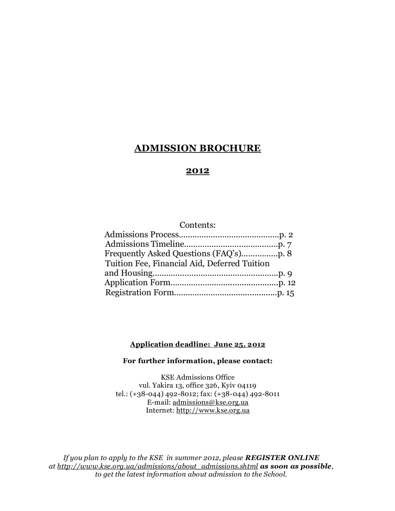 Admission Brochure 2012 | PDF | Matrix (Mathematics) | Determinant