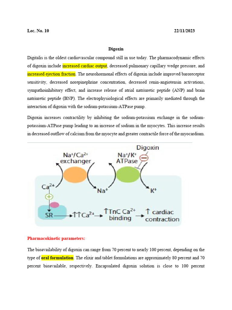 Digoxin PDF Bioavailability Dose (Biochemistry)