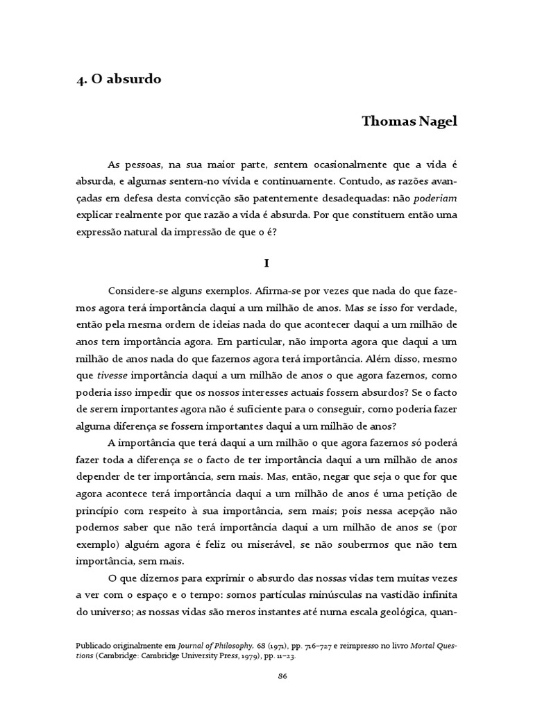 Thomas Nagel Death Essay