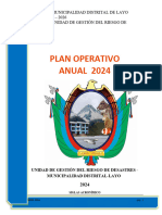 Plan Operativo ANUAL 2024: Municipalidad Distrital de Layo GESTION 2023 - 2026 Unidad de Gestión Del Riesgo de Desastres