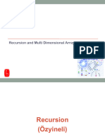 Ders3 - Recursion and Multi Dimensional Arrays