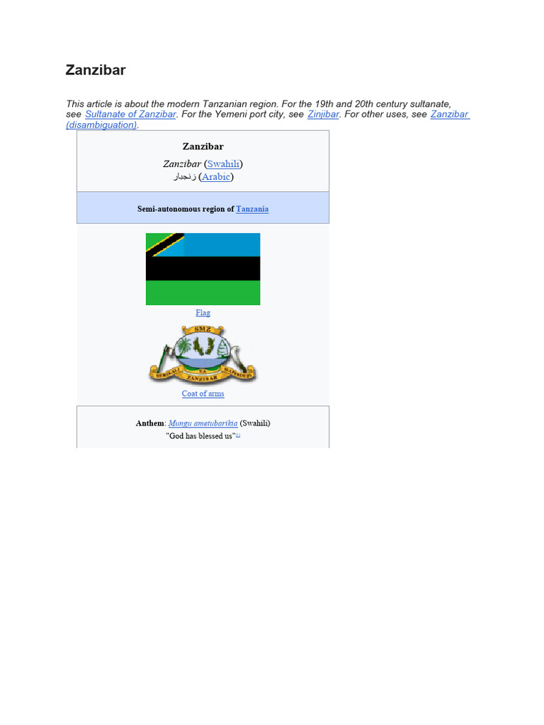 Zanzibar Pdf