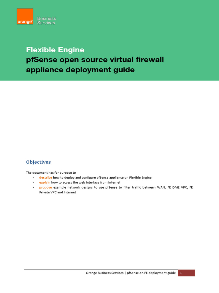 pfSense Deployment Guide on Flexible Engine | PDF | Ip Address | I Pv6