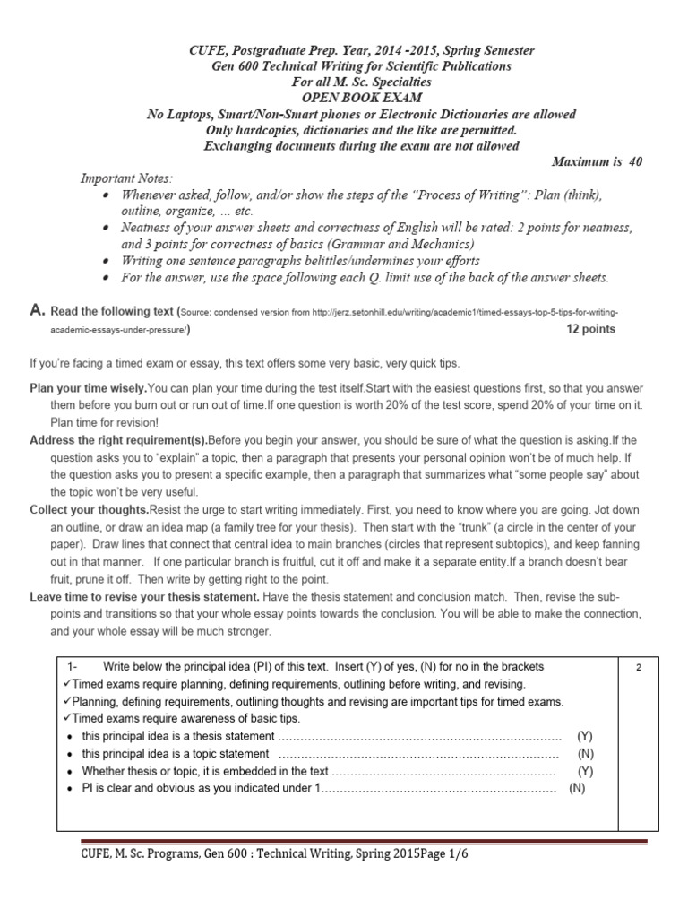 Technical Writing Exam Guide | PDF | Ellipsis | Human Communication