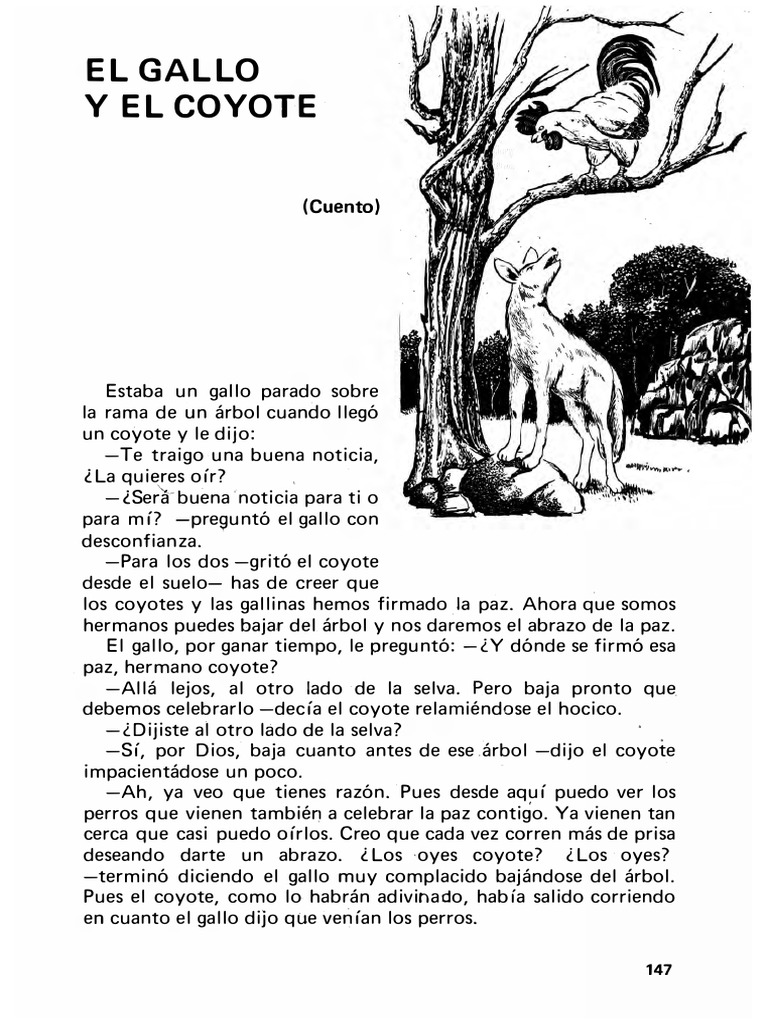 46 El Gallo y El Coyote Cuento | PDF