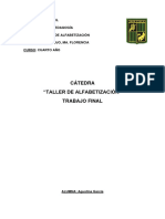 Instrumento de Evaluación Taller de Alfabetizacion