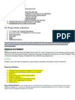Here's How To Write A CV:: Profile Statement