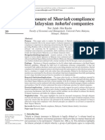 Disclosure of Shariah Compliance by Malaysian Takaful Companies