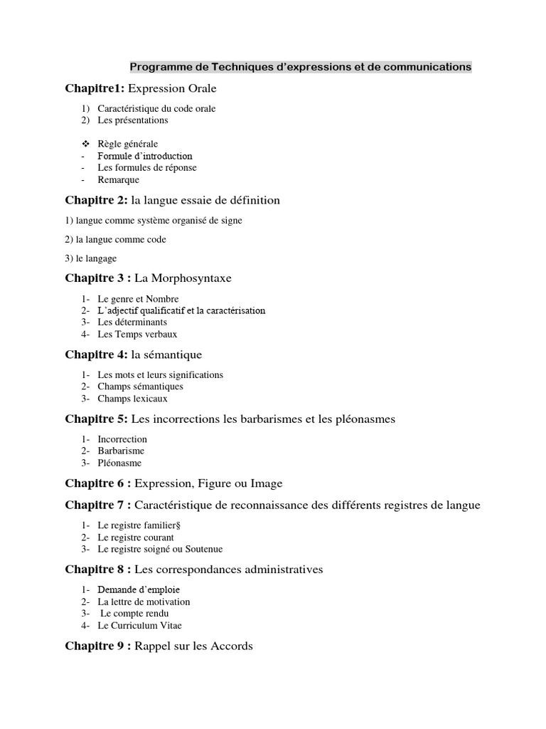 Techniques d'Expression et Communication | PDF | Nombre grammatical ...