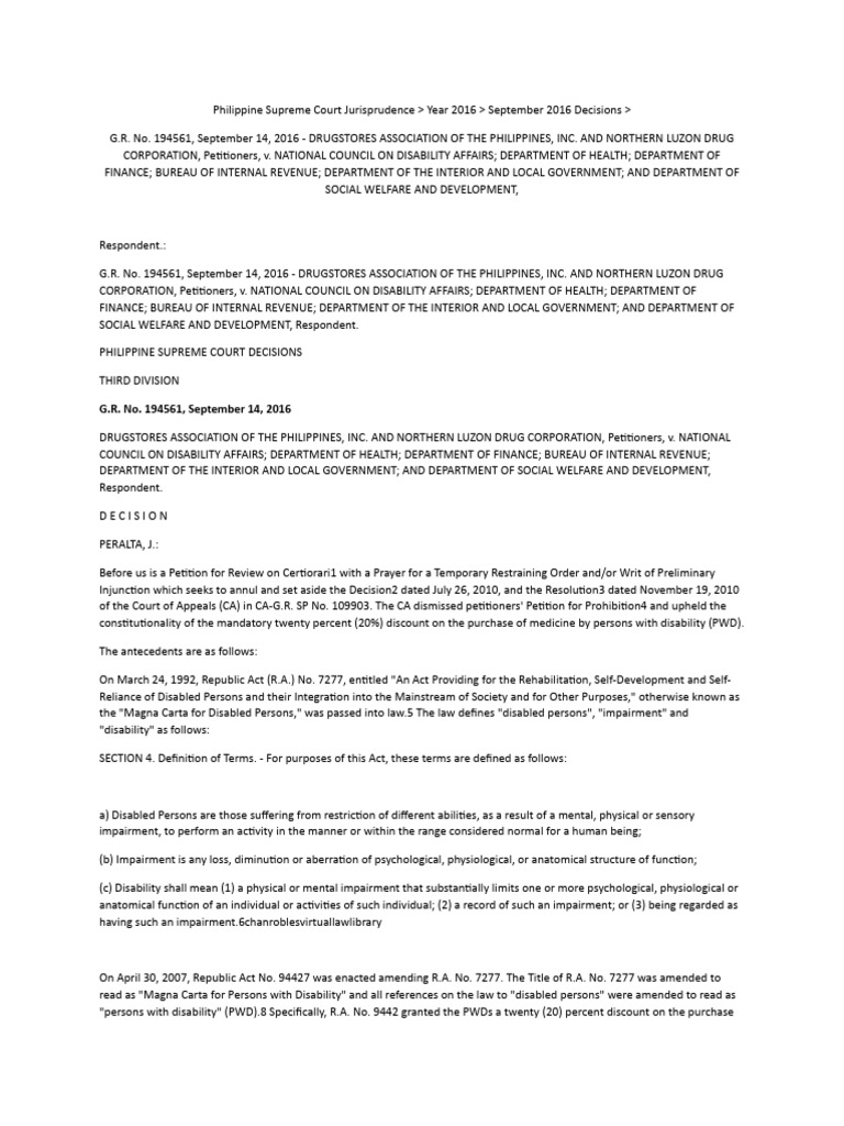 Drugstores association versus national council gr 194561 2016 pdf