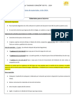 Lista de Materiales 1° GRADO - 2024