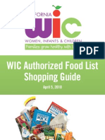 WIC Authorized Food List Shopping Guide: April 5, 2010