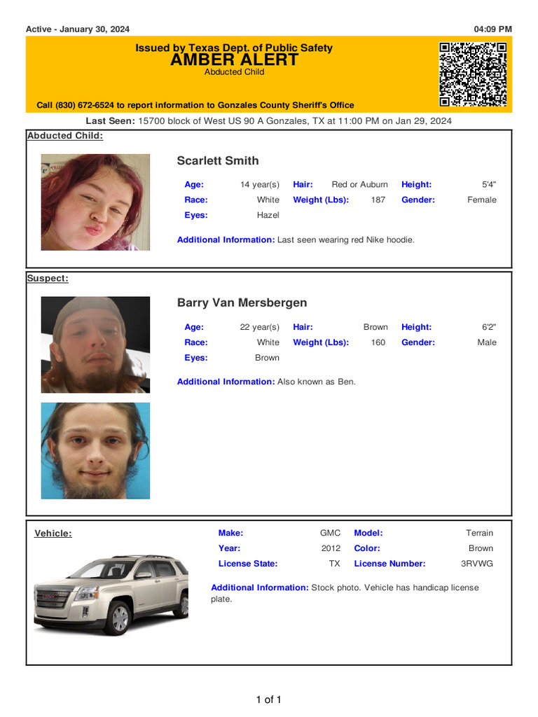 Local AMBER Alert Activation Smith English Flyer PDF