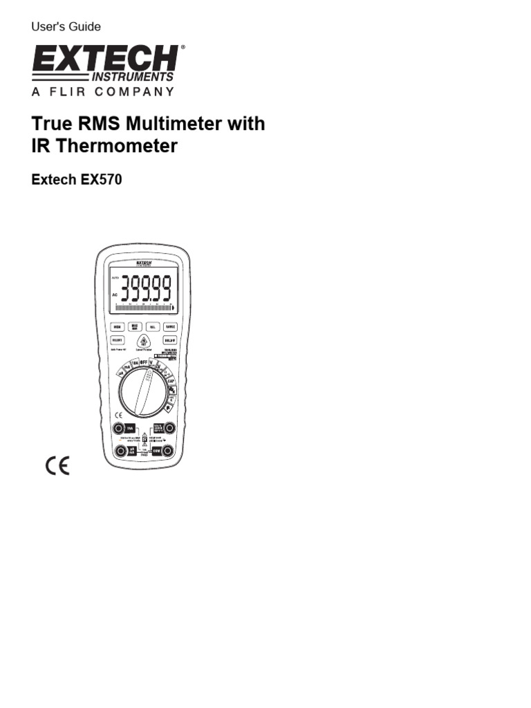 Extech EX570 Multimeter User Guide | PDF | Capacitor | Electrical ...