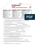 GRAMMAR WORKSHEET ADJECTIVES (Describing People)