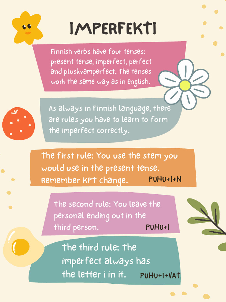 Imperfekti Pdf Grammatical Tense Verb