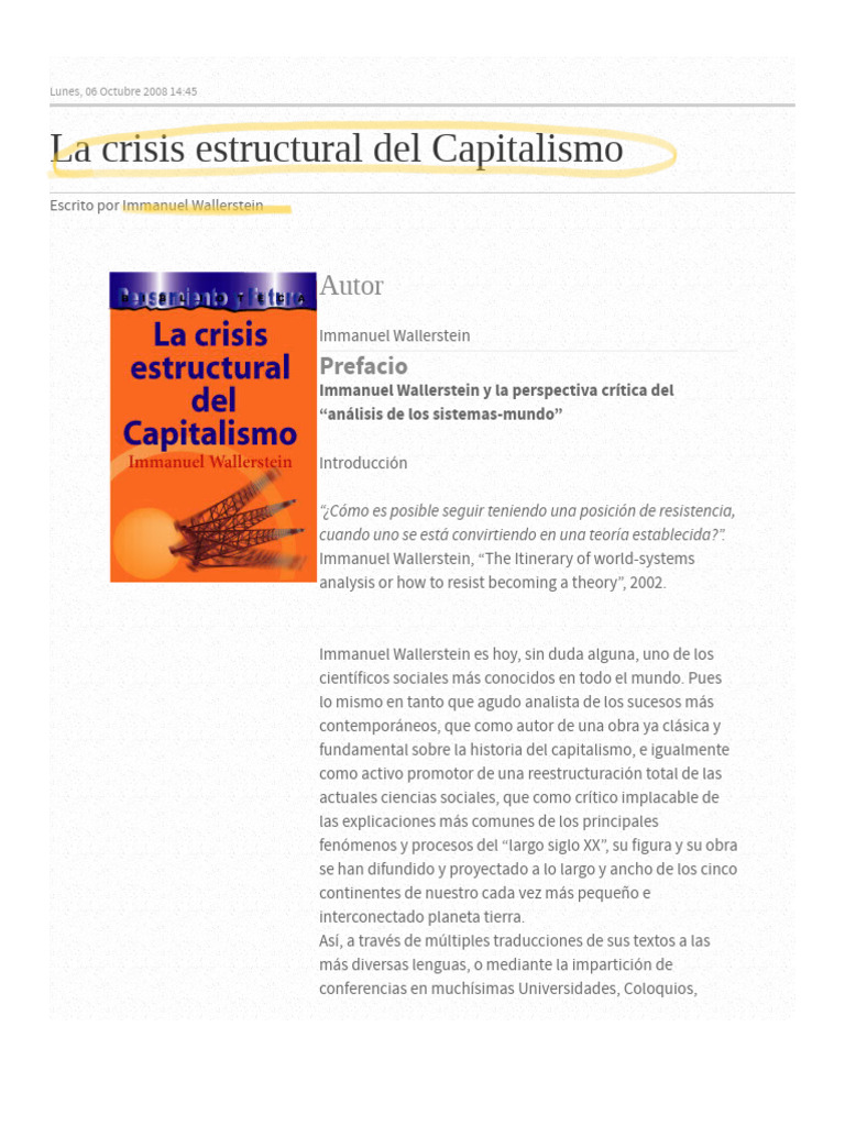 Análisis Crítico del Capitalismo Global | PDF | Teoría de sistemas ...