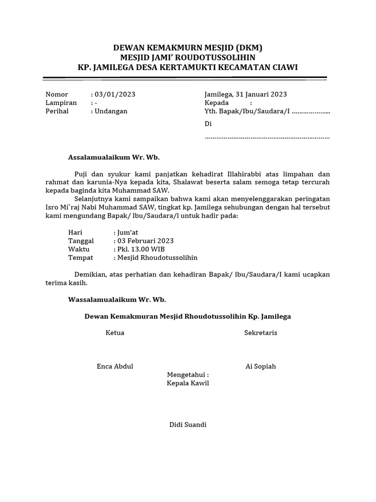 Surat Undangan Rajaban | PDF