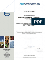 Evolution Group ISO 27001 2021-01