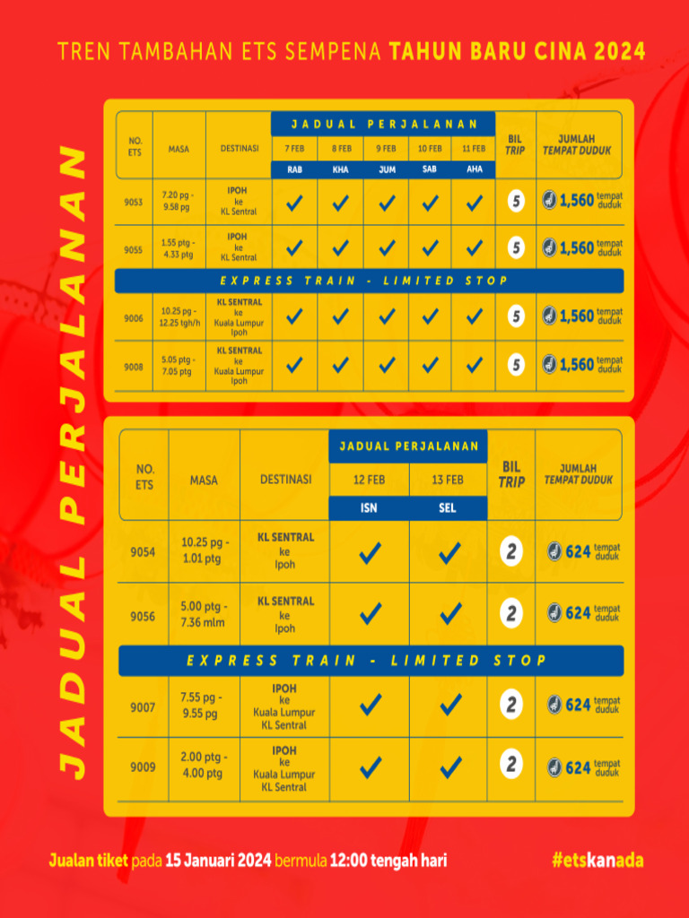 ETS timetable 2024 PDF