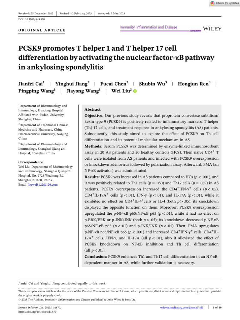 PCK 9 | PDF | T Helper Cell | Medical Specialties
