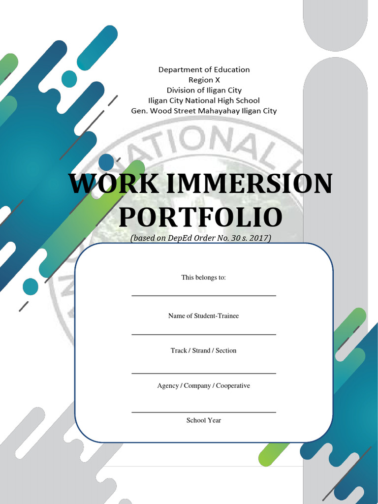 SHS Work Immersion Portfolio Guide | PDF | Job Interview | Leadership