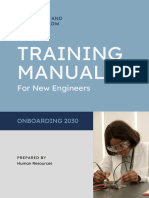 Traning Manual Bound Document in Sky Blue Navy Grey Color Block Style