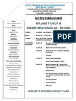 NOTIS Majlis Khatamal Al Quran