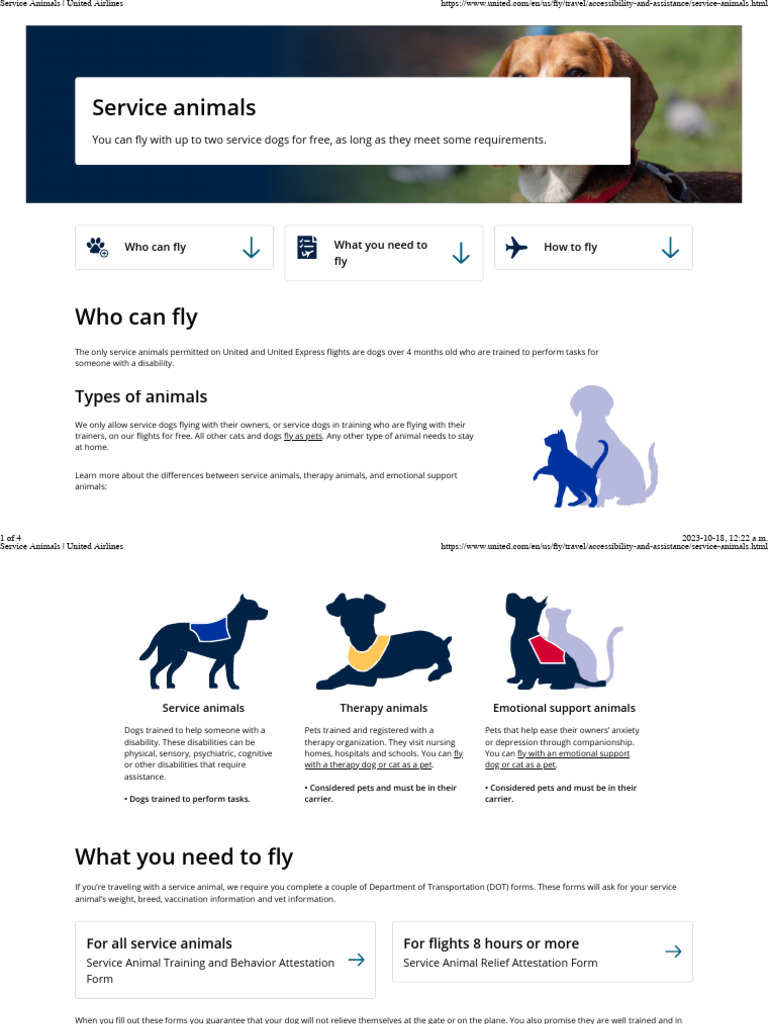 Service Animals United Airlines | PDF | Pet | Dogs
