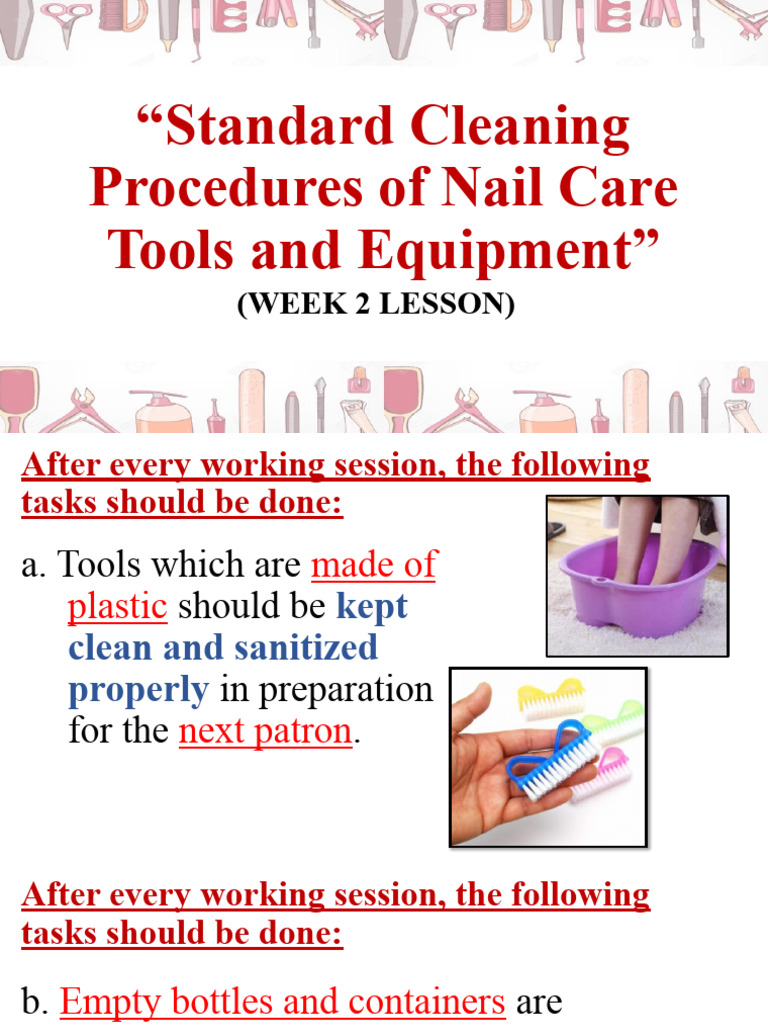 Cleaning Protocols for Nail Care Services | PDF | Disinfectant ...