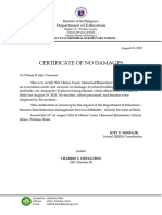 Certificate of No Damage