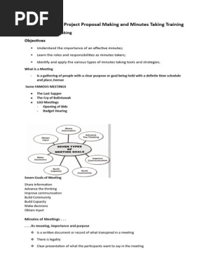 MINUTES TAKING TRAINING FLOW OF LECTURE