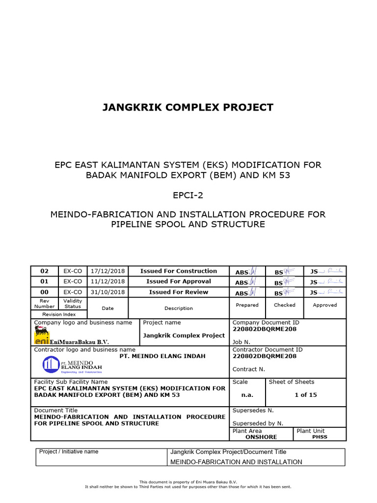 Jangkrik Project Pipeline Installation Guide | PDF | Pipe (Fluid ...