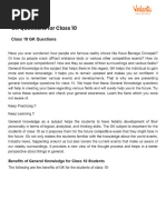 General Knowledge - Top 100 GK Questions For Class 9 With Answers | PDF