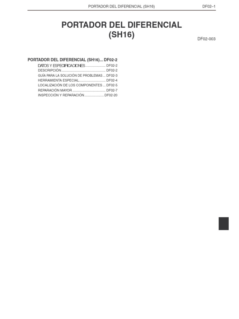 Diferencial SH 16 | PDF | Engranaje | Ingeniero civil