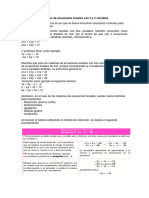 Sistemas de Ecuaciones Lineales Con 2 y 3 Variables