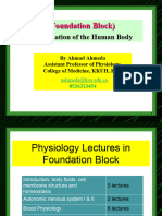 1-Foundation Block Lecture 1 (Organisation of The Human Body)