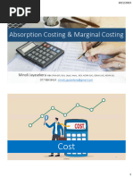 Absorption Costing Marginal Costing