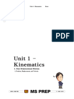 AP C Mech 1. Unit 1. Kinematics One Dimensional Motion Part 1