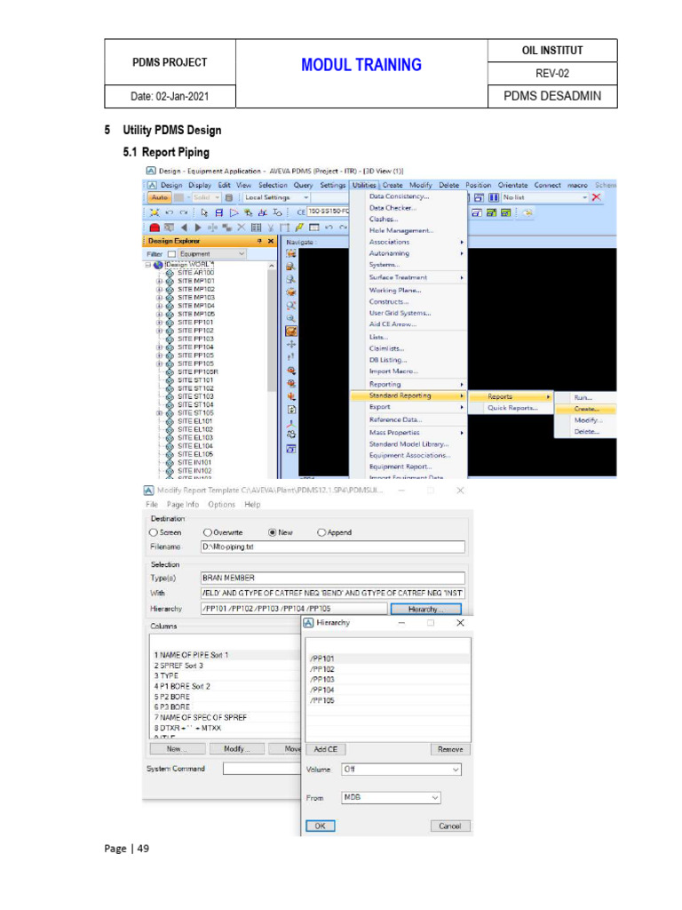 Panduan Laporan PDMS Piping dan Bolt | PDF