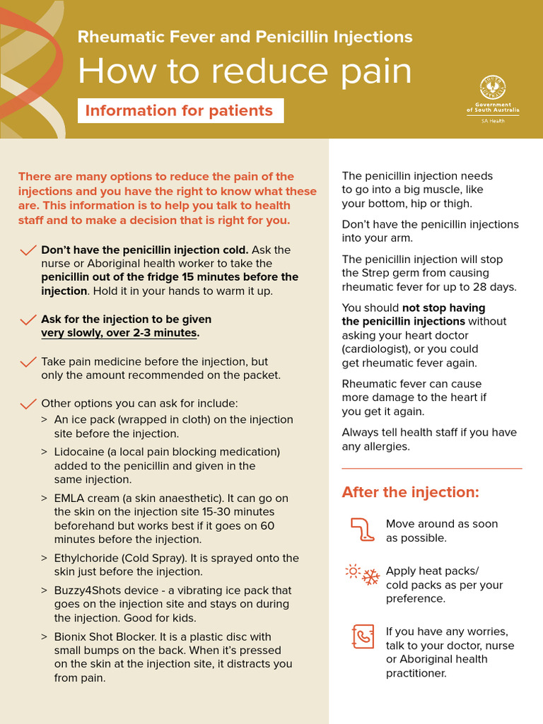 Pain Management for Penicillin Injections | PDF | Injection (Medicine ...