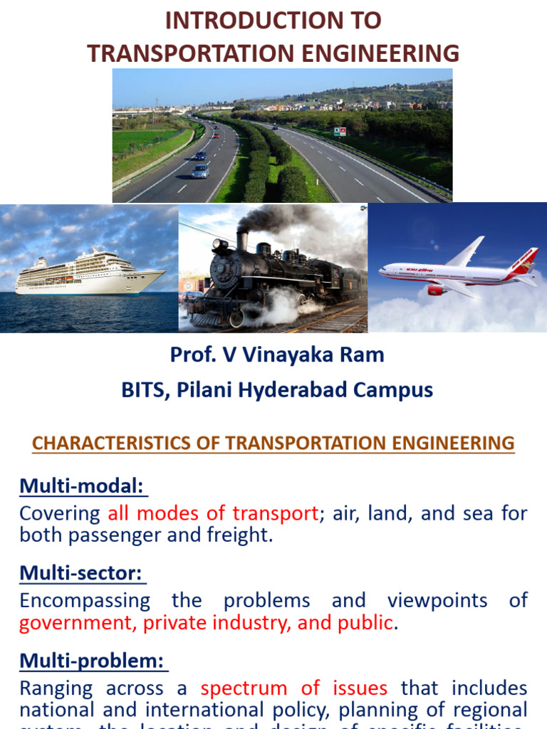 Highway Engineering Opening Lectures 1-3 | PDF | Road | Transport