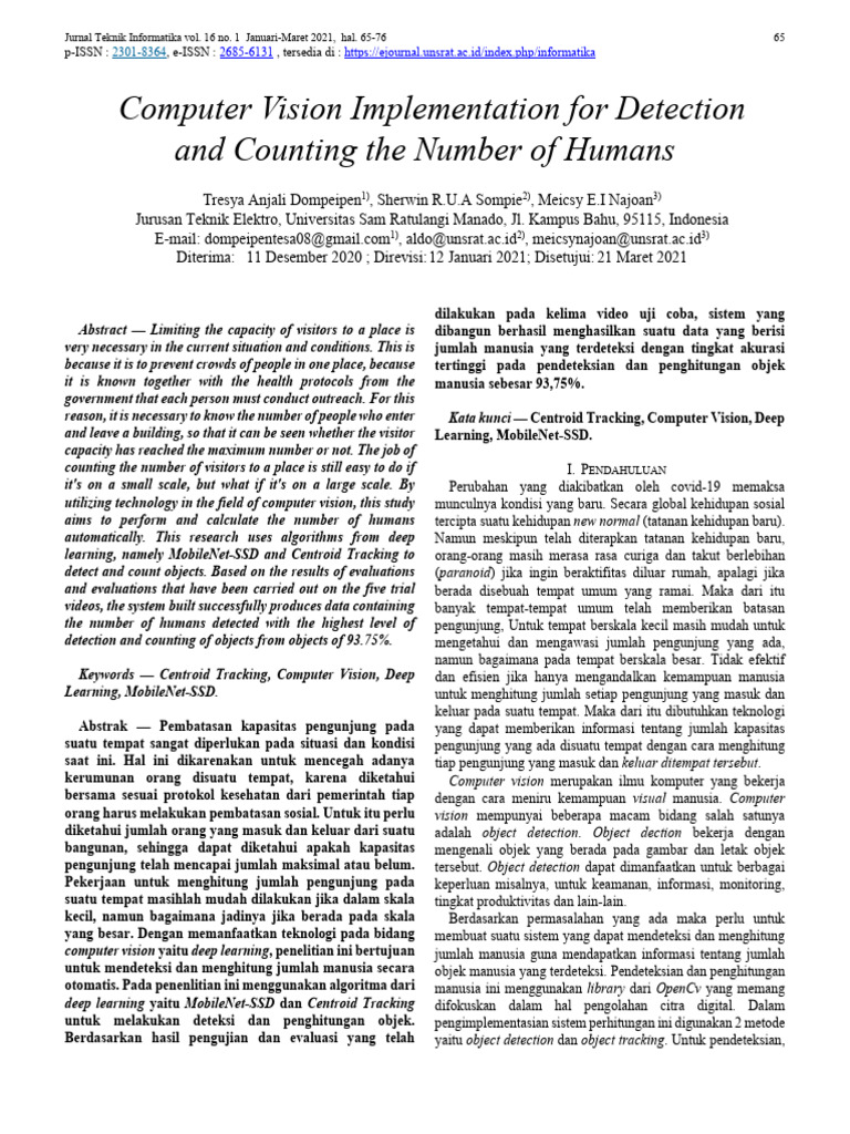 Human Counting via Computer Vision | PDF | Deep Learning | Artificial ...