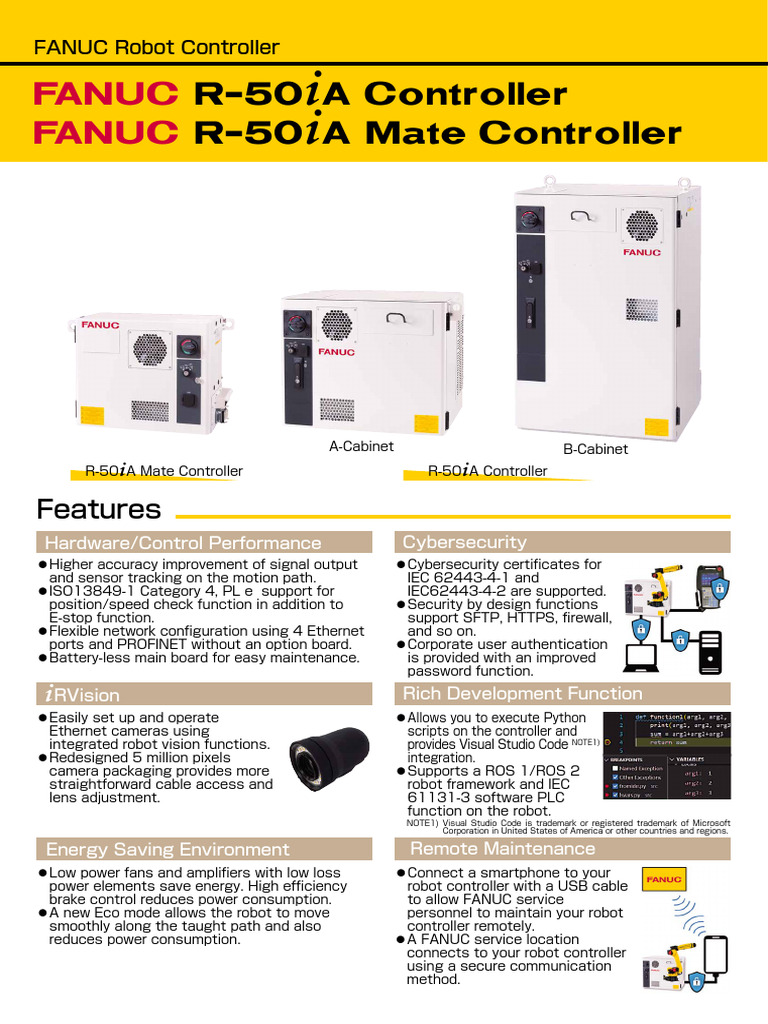 FANUC R-50iA Controller Features | PDF | Numerical Control