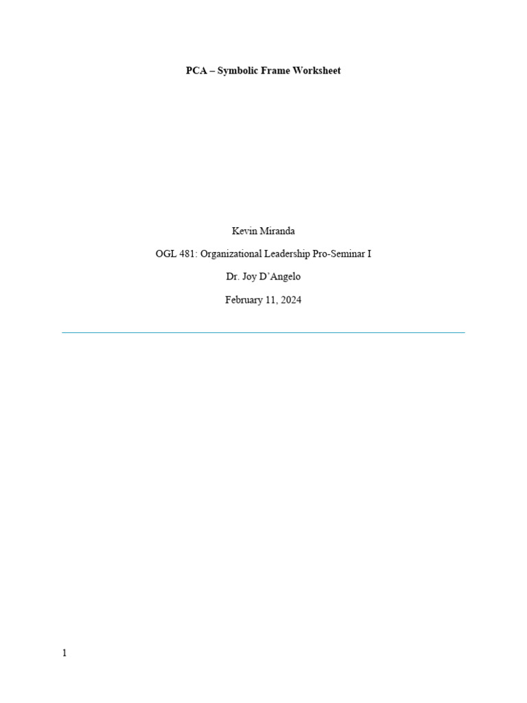 5 Symbolic Frame Worksheet-1 | PDF | Leadership | Communication