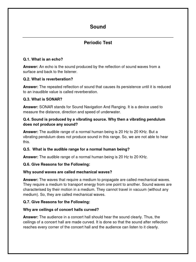 11 Sound Pdf Sound Waves
